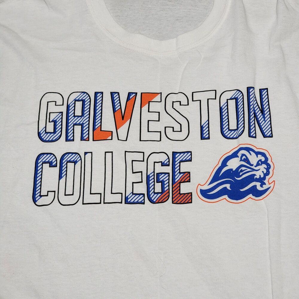 Galveston College LS White Unisex Tee Whitecaps - Size 2XL